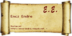 Encz Endre névjegykártya